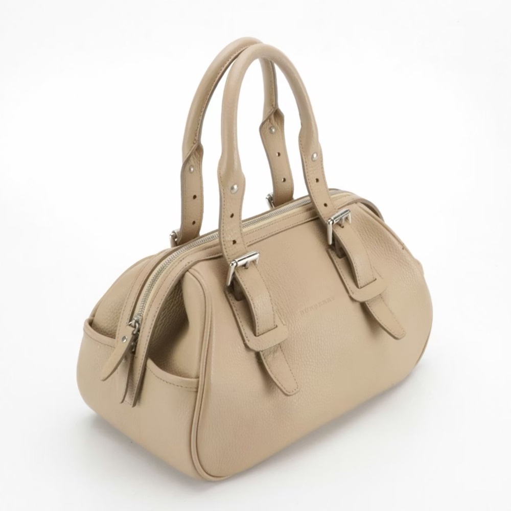 Burberry Calfskin Leather Beige Leather Handbag - Picture 2 of 9